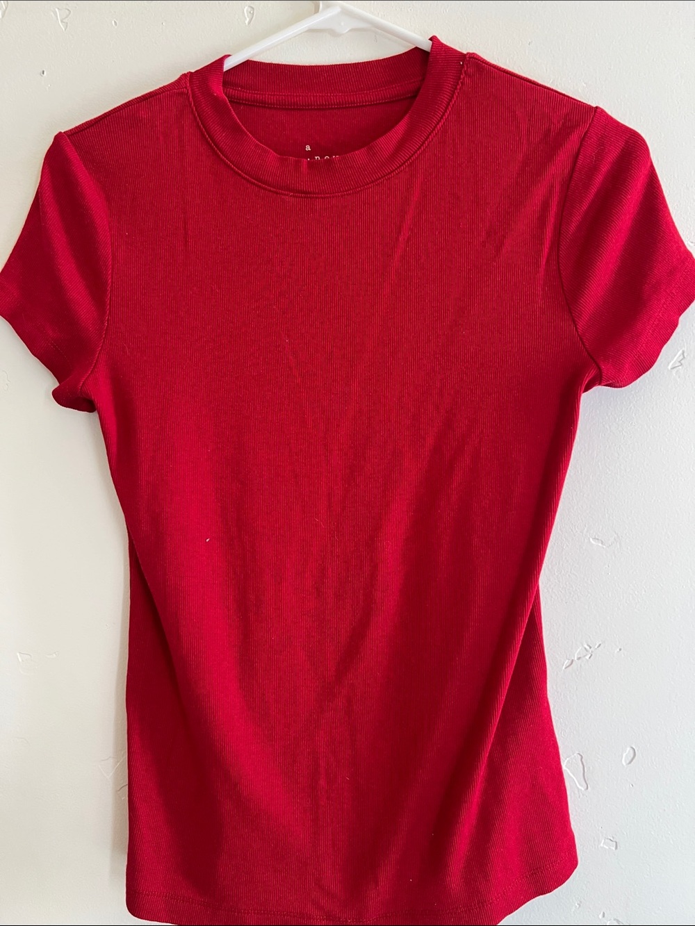 a new day Red Crewneck Short Sleeve Tee